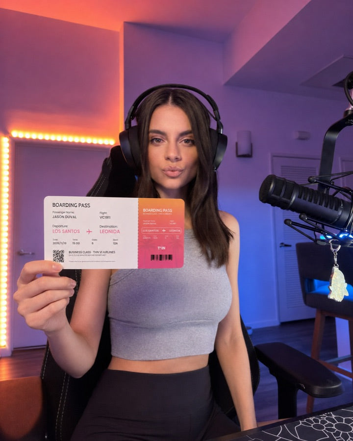 Camila, cliente THN VI, avec son boarding pass