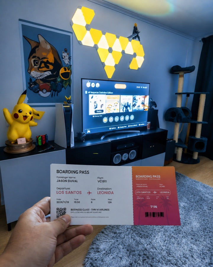 Theo, client THN VI, avec son boarding pass