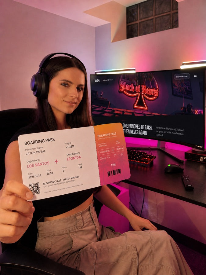 Sasha, cliente THN VI, avec son boarding pass