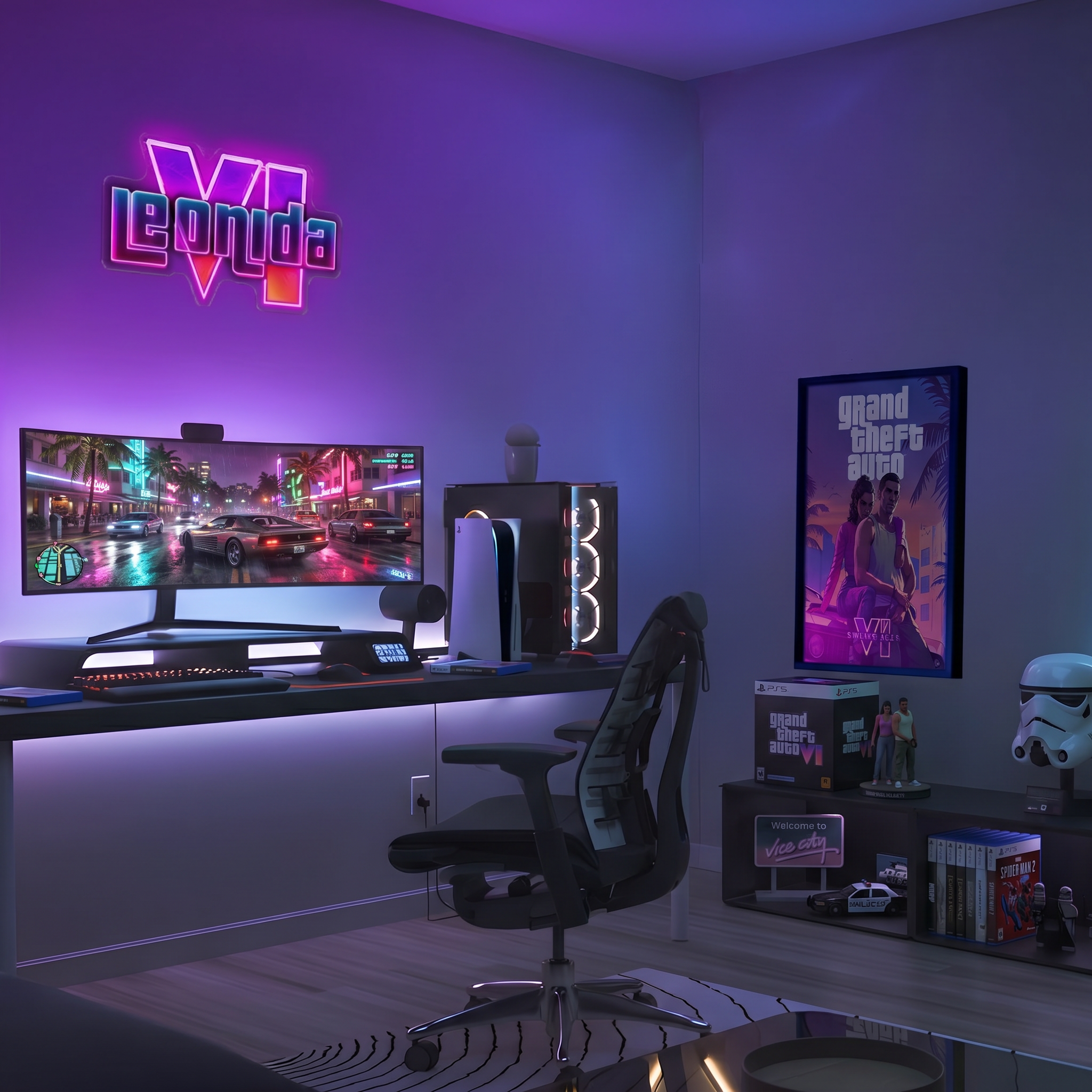 Leonida VI LED neon at home