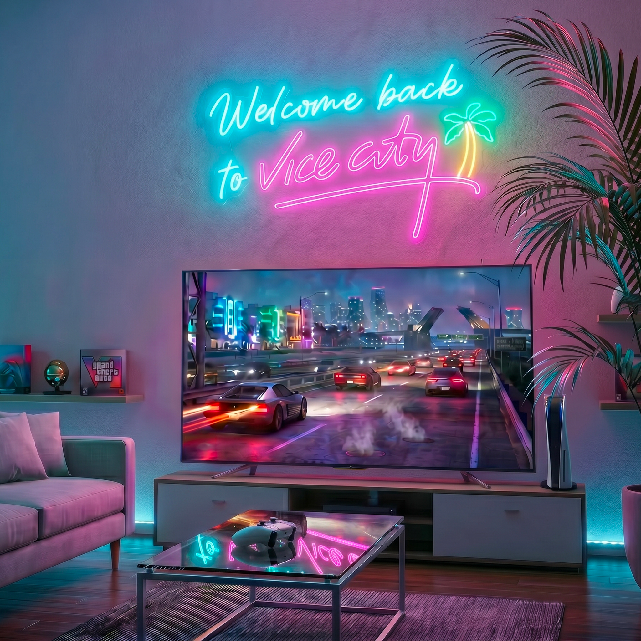 Welcome Back to Vice City LED neon